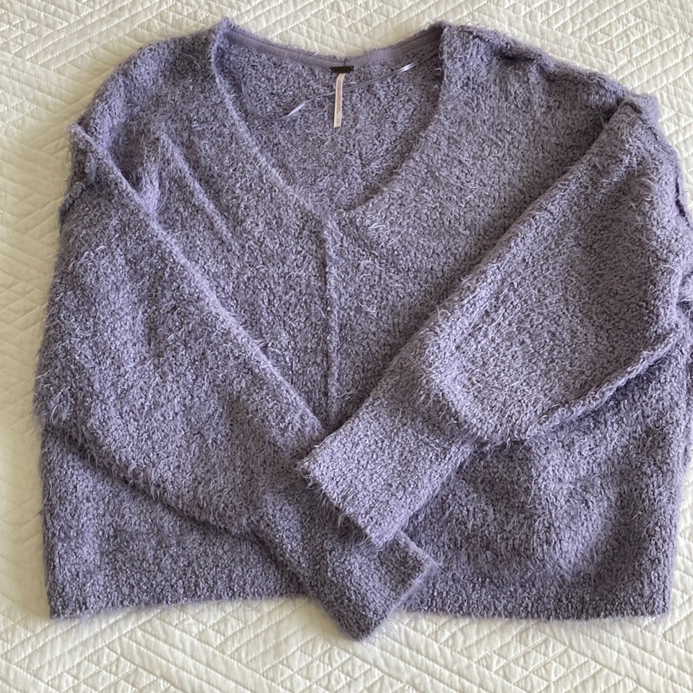 Fuzzy Purple Free People Sweater